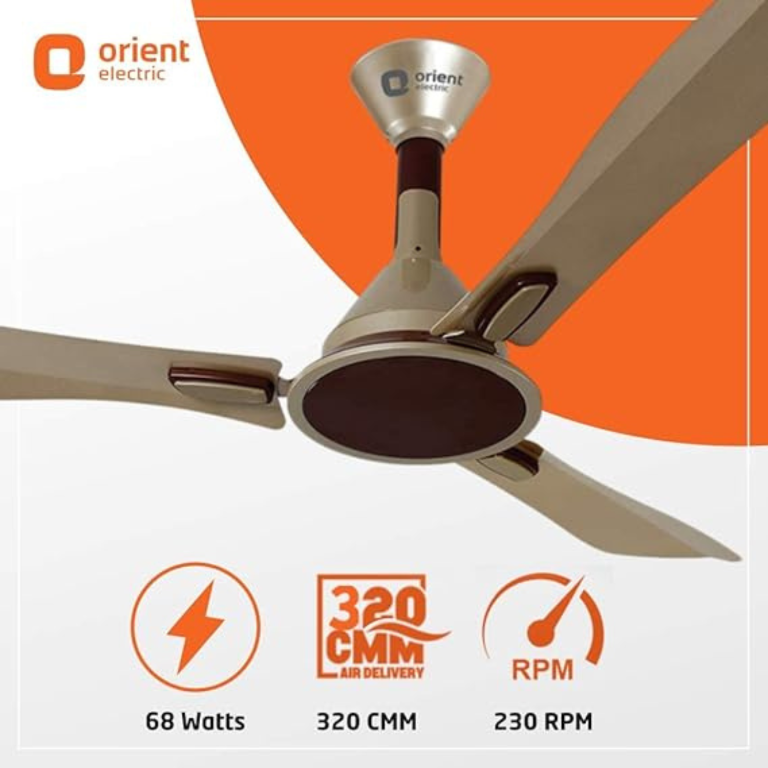 Orient Arita Orient 48" Ceiling Fan With Remote | Golden Beige