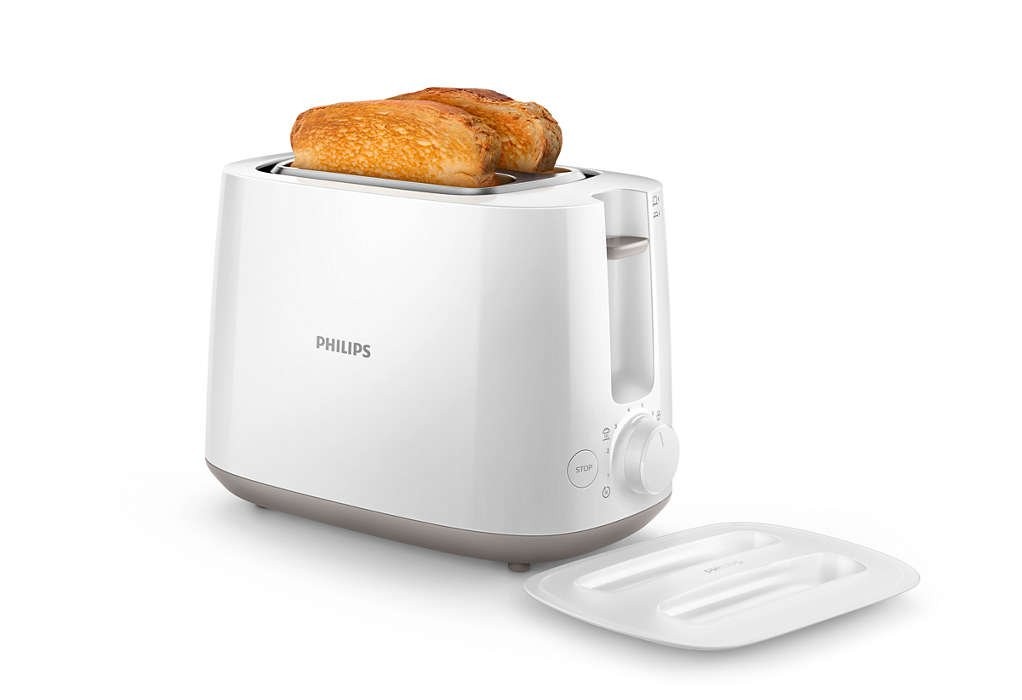 Philips HD2582 2-Slice Pop-up Toaster, 830-Watt, White